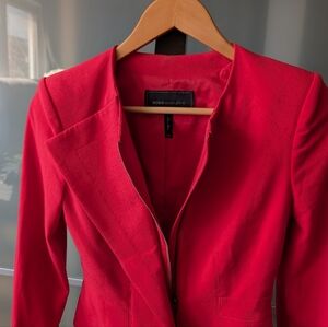 ✨BCBGMaxAzria Edward Peplum Vibrant Poppy Jacket Blazer - Size XXS